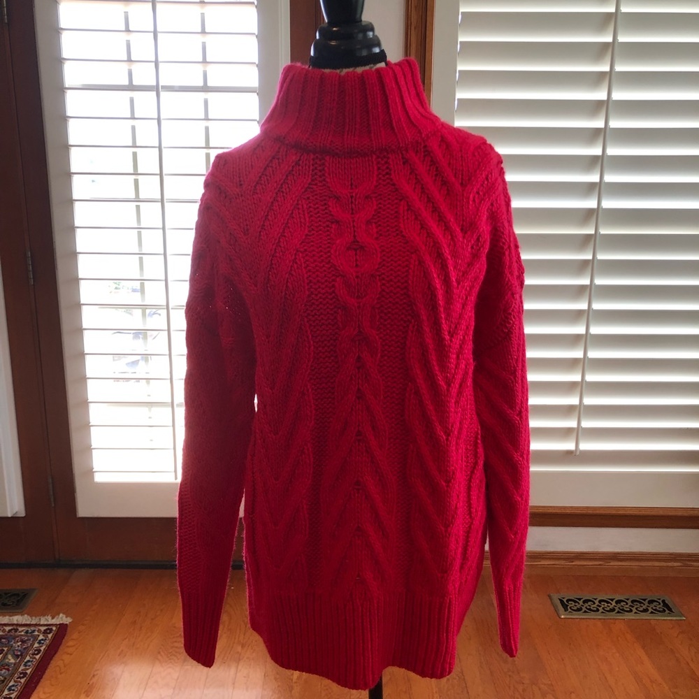 French Connection Hot Pink Cable Knit Sweater